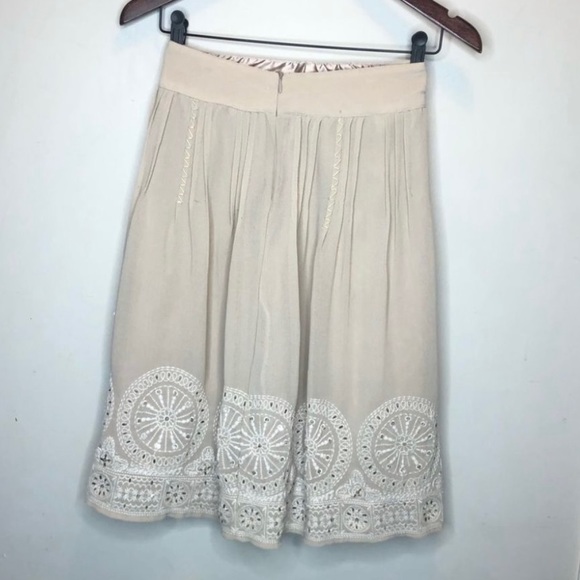 Boho vibe Chicos  poly organza embroidered A-line mid length skirt - Picture 4 of 8